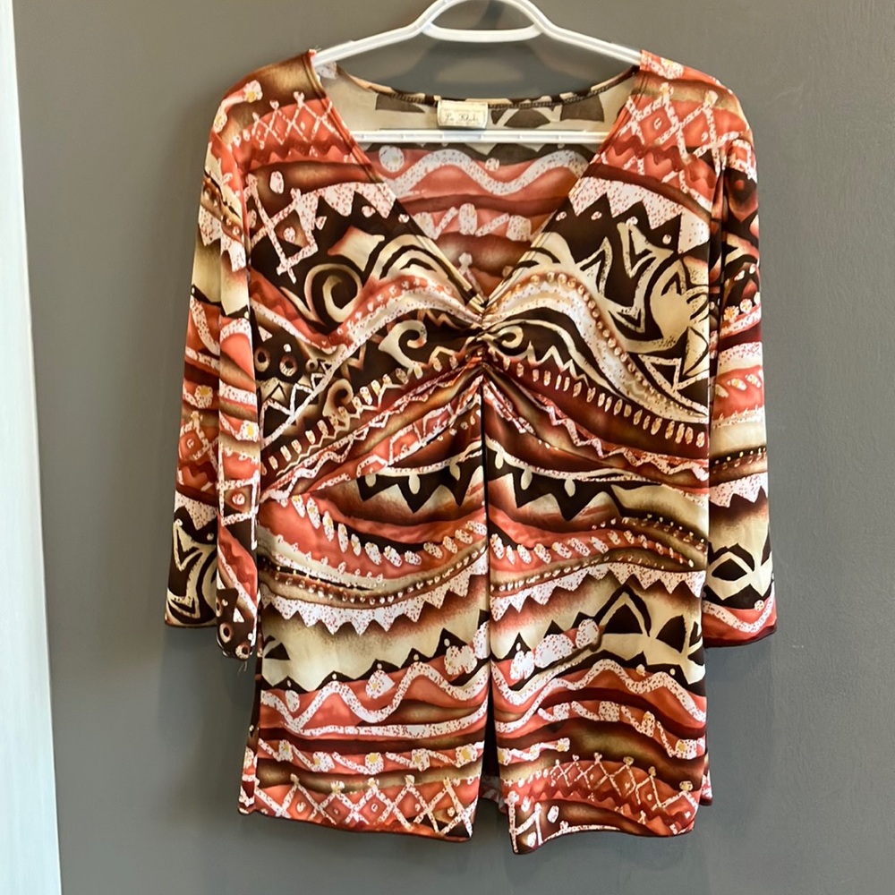 La Kohaki Women’s Multi Colored Layered Blouse Size Medium